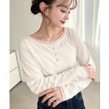 配色レイヤードライクヘンリーネックシアーロンT | moment+ | 詳細画像2 