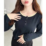 配色レイヤードライクヘンリーネックシアーロンT | moment+ | 詳細画像20 