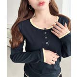 配色レイヤードライクヘンリーネックシアーロンT | moment+ | 詳細画像22 