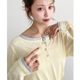 配色レイヤードライクヘンリーネックシアーロンT | moment+ | 詳細画像30 