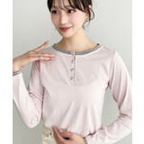 配色レイヤードライクヘンリーネックシアーロンT | moment+ | 詳細画像33 