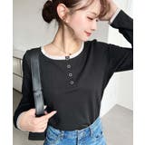 配色レイヤードライクヘンリーネックシアーロンT | moment+ | 詳細画像7 