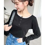 配色レイヤードライクヘンリーネックシアーロンT | moment+ | 詳細画像8 