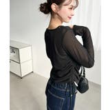 配色レイヤードカーデ風ドロストリボンシアープルオーバー | moment+ | 詳細画像11 