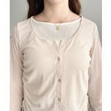 配色レイヤードカーデ風ドロストリボンシアープルオーバー | moment+ | 詳細画像19 