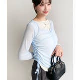 配色レイヤードカーデ風ドロストリボンシアープルオーバー | moment+ | 詳細画像26 