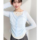 配色レイヤードカーデ風ドロストリボンシアープルオーバー | moment+ | 詳細画像28 