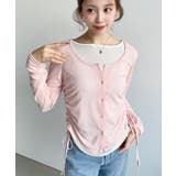 配色レイヤードカーデ風ドロストリボンシアープルオーバー | moment+ | 詳細画像30 