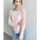 配色レイヤードカーデ風ドロストリボンシアープルオーバー | moment+ | 詳細画像31 