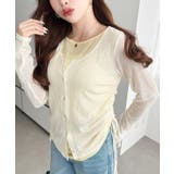 配色レイヤードカーデ風ドロストリボンシアープルオーバー | moment+ | 詳細画像4 