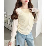 配色レイヤードカーデ風ドロストリボンシアープルオーバー | moment+ | 詳細画像6 