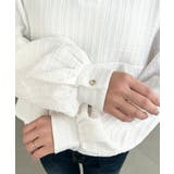 ブロックジャガードヘンリーネック長袖ペプラムブラウス | moment+ | 詳細画像10 