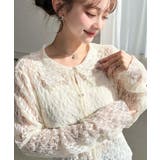 ナチュラル | ストレッチレース長袖シャツカーディガン | moment+