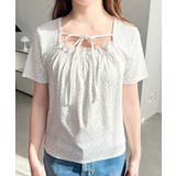 レイヤードデザインデコルテリボンリブカットソー半袖トップス | moment+ | 詳細画像13 