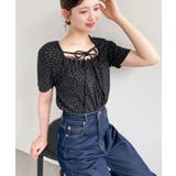 レイヤードデザインデコルテリボンリブカットソー半袖トップス | moment+ | 詳細画像25 