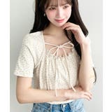 レイヤードデザインデコルテリボンリブカットソー半袖トップス | moment+ | 詳細画像36 