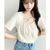 レイヤードデザインデコルテリボンリブカットソー半袖トップス | moment+ | 詳細画像39 