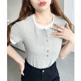 リブカットソーレイヤード風ヘンリー半袖Tシャツ | moment+ | 詳細画像19 