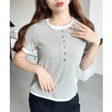 リブカットソーレイヤード風ヘンリー半袖Tシャツ | moment+ | 詳細画像22 