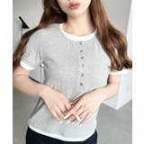 リブカットソーレイヤード風ヘンリー半袖Tシャツ | moment+ | 詳細画像23 