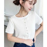 リブカットソーレイヤード風ヘンリー半袖Tシャツ | moment+ | 詳細画像3 