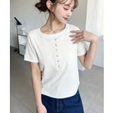 リブカットソーレイヤード風ヘンリー半袖Tシャツ | moment+ | 詳細画像7 