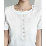 リブカットソーレイヤード風ヘンリー半袖Tシャツ | moment+ | 詳細画像9 