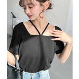 スクエアホルターネック半袖プルオーバー テレコリブ | moment+ | 詳細画像11 