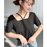 スクエアホルターネック半袖プルオーバー テレコリブ | moment+ | 詳細画像12 