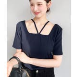 スクエアホルターネック半袖プルオーバー テレコリブ | moment+ | 詳細画像21 