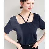 スクエアホルターネック半袖プルオーバー テレコリブ | moment+ | 詳細画像23 