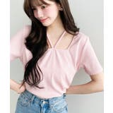 スクエアホルターネック半袖プルオーバー テレコリブ | moment+ | 詳細画像25 