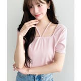 スクエアホルターネック半袖プルオーバー テレコリブ | moment+ | 詳細画像27 