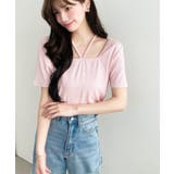 スクエアホルターネック半袖プルオーバー テレコリブ | moment+ | 詳細画像29 