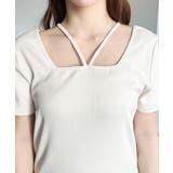 スクエアホルターネック半袖プルオーバー テレコリブ | moment+ | 詳細画像7 