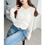 シャーリング長袖カーディガン | moment+ | 詳細画像3 