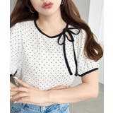 無地＆ドットプリント配色パイピングプルオーバー | moment+ | 詳細画像10 