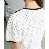 無地＆ドットプリント配色パイピングプルオーバー | moment+ | 詳細画像17 