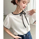 無地＆ドットプリント配色パイピングプルオーバー | moment+ | 詳細画像2 