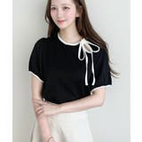 無地＆ドットプリント配色パイピングプルオーバー | moment+ | 詳細画像21 