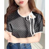 無地＆ドットプリント配色パイピングプルオーバー | moment+ | 詳細画像23 