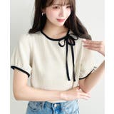 無地＆ドットプリント配色パイピングプルオーバー | moment+ | 詳細画像29 