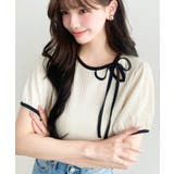 無地＆ドットプリント配色パイピングプルオーバー | moment+ | 詳細画像30 