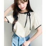 無地＆ドットプリント配色パイピングプルオーバー | moment+ | 詳細画像35 