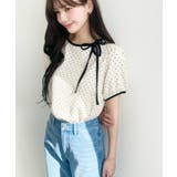 無地＆ドットプリント配色パイピングプルオーバー | moment+ | 詳細画像37 