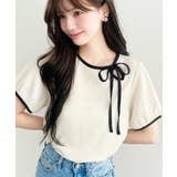 ナチュラル | 無地＆ドットプリント配色パイピングプルオーバー | moment+