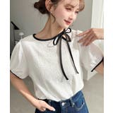 オフホワイト | 無地＆ドットプリント配色パイピングプルオーバー | moment+