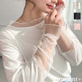 ＼レイヤードにもぴったり◎／ドットチュールレースドッキングプルオーバー | moment+ | 詳細画像1 