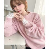 ＼レイヤードにも◎／袖くしゅくしゅレースドッキングリブカットソープルオーバー | moment+ | 詳細画像12 