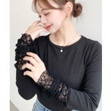 ＼レイヤードにも◎／袖くしゅくしゅレースドッキングリブカットソープルオーバー | moment+ | 詳細画像13 